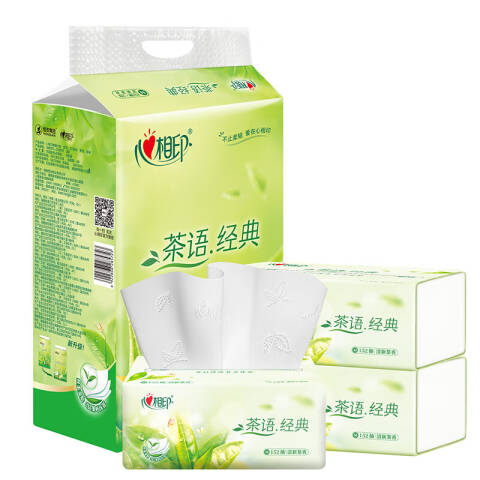 Mind Act Upon Mind/心相印 3层152抽面巾纸 DT3200 3包/提