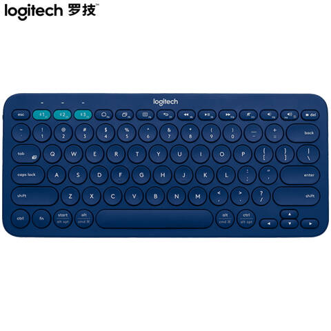 罗技Logitech 无线蓝牙键盘，K380蓝色 超薄款