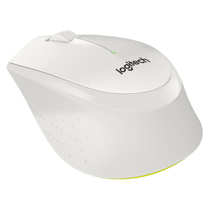 罗技Logitech 轻音无线鼠标，M330 白色 无线办公鼠标