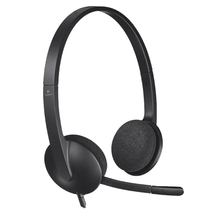 罗技Logitech 戴式立体声耳机，H390 USB接口