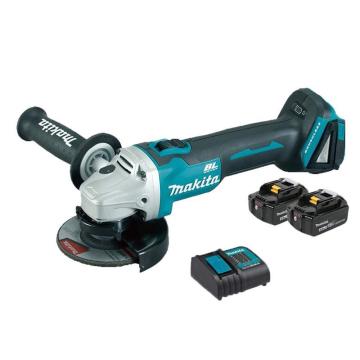 Makita/牧田 充电式角向磨光机角磨机打磨机,盘径115mm,回转数8500,18V4.0Ah两电一充,DGA456RME