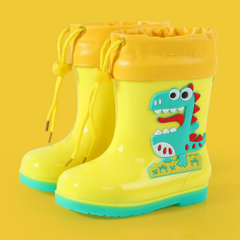 CNMF/谋福 儿童卡通雨靴 中大童雨鞋 学生防水雨靴加绒可拆卸水鞋 黄色+松紧带皮套. 38-39(230) 100036006065
