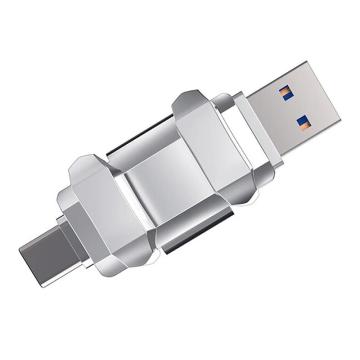 aigo/爱国者 U盘 USB3.1Type-C双U口银色 U393 128GB