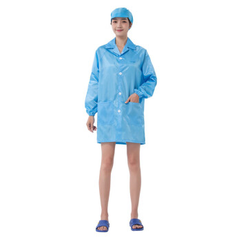 易工鼎 防静电服大褂 实验室车间防尘服洁净服 粉色M码