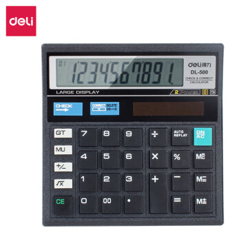 Deli/得力 DL-500桌面计算器(黑)(台)