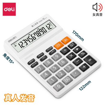 Deli/得力 TE202语音计算器(白)(台)