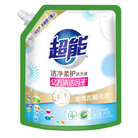 超能 洁净柔护洗衣液 鲜艳亮丽 2kg