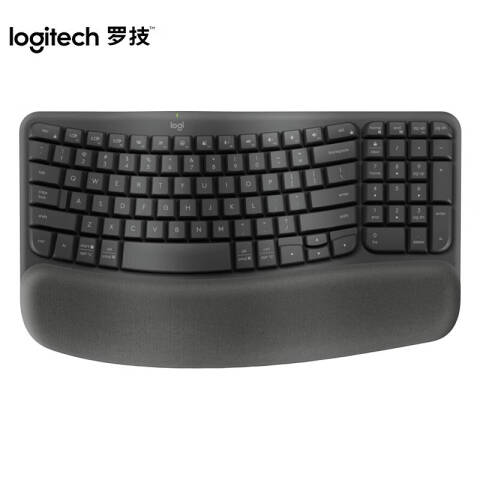 罗技Logitech 无线蓝牙键盘，WAVE KEYS 粉 人体工学键盘