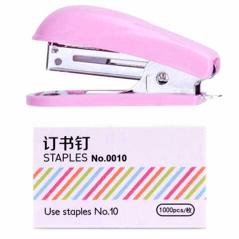 得力deli 0253订书机10#(卡式)(浅红)(台)