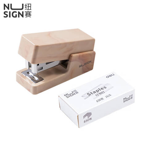 得力deli 纽赛NS083C订书机(棕色)(1台订书机+1盒钉)