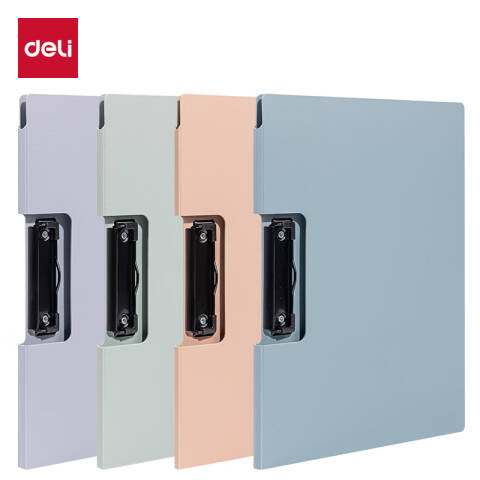 Deli/得力 PE117乐素发泡PP横款折页板夹(混)(个)