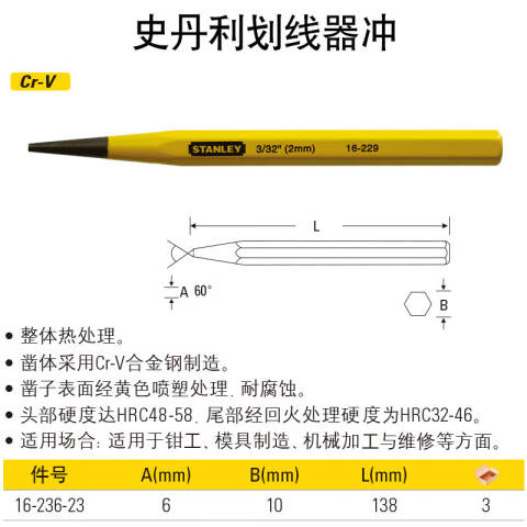 STANLEY/史丹利 中心冲 16-236-23