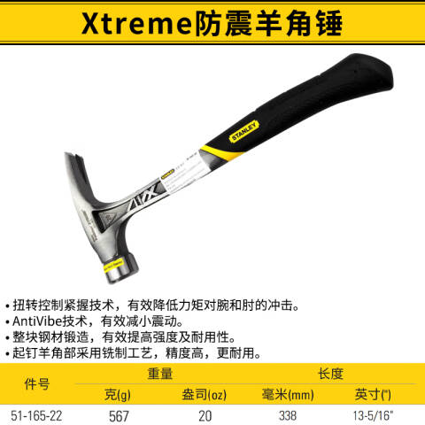 STANLEY/史丹利 羊角锤 51-165-22