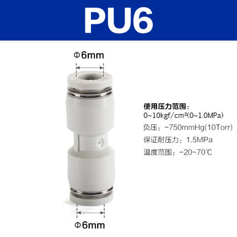 AirTAC/亚德客 直通管接头 PU6