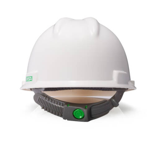 MSA V-Gard标准型安全帽（PE,白,一指键,PVC,涤纶,E） 10245109