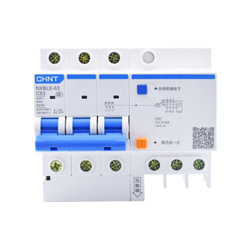 CHINT/正泰 NXBLE-63 剩余电流动作断路器 NXBLE-63 3P C6 300mA 6kA