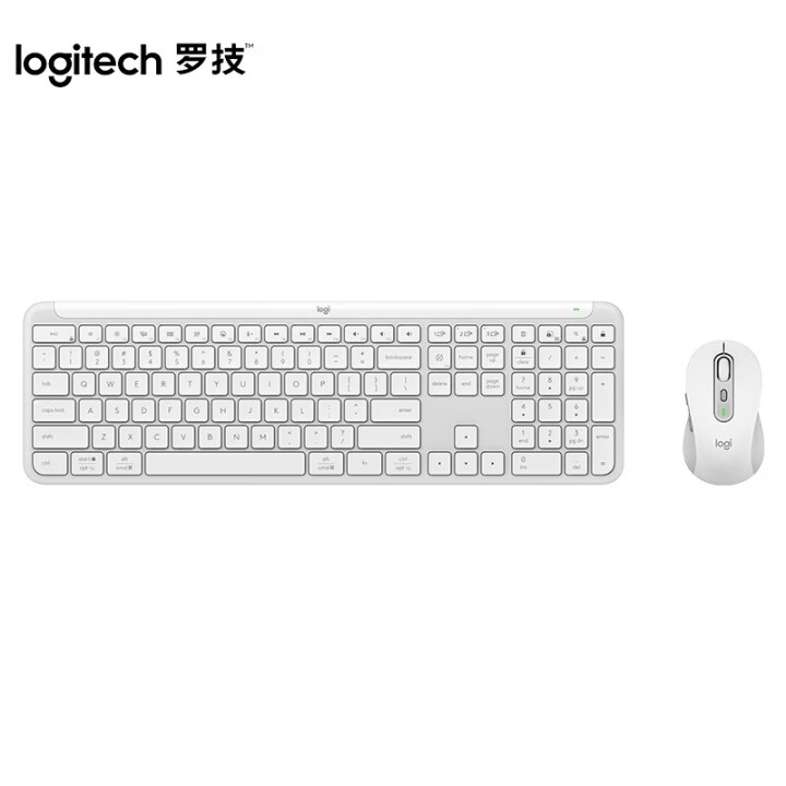 罗技Logitech 无线蓝牙键鼠套装，MK950 白色 便携超薄键鼠套装
