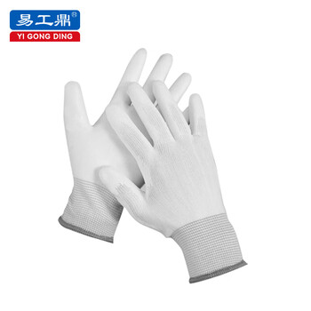 易工鼎 防静电手套 碳纤维PU涂掌手套 L码 10双/包