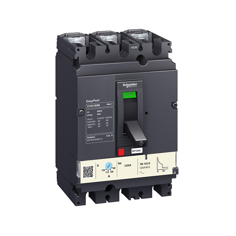 施耐德 CVS交流塑壳配电保护断路器 CVS160F TM160D 3P3D(3P)固定式前接线
