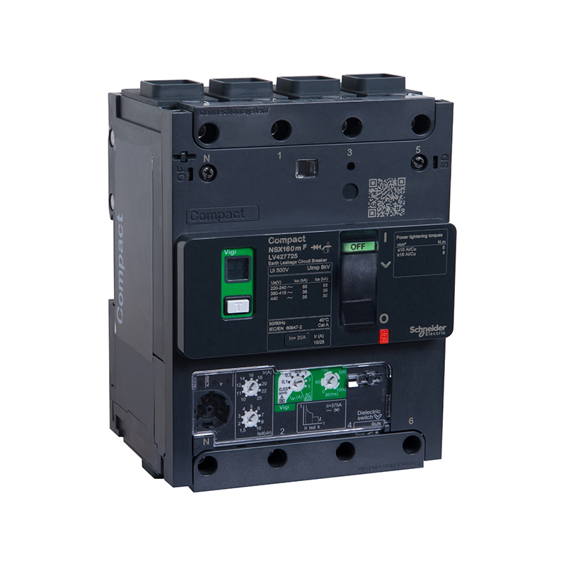 施耐德 NSXm 一体式塑壳漏电保护断路器 VIGINSX100M B MIC4.1(ELCB) 100A 4P EVERLINK连接器