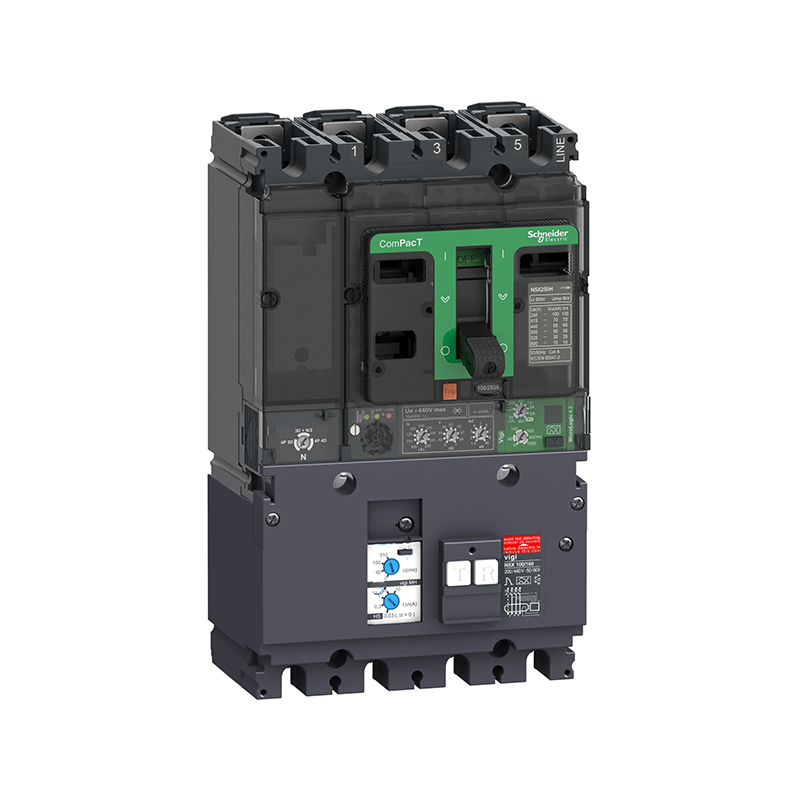 施耐德 NSX塑壳漏电保护断路器(新） VIGINSX100F MH TM100D 4P3D (3P+N) 固定式前接线 (新)