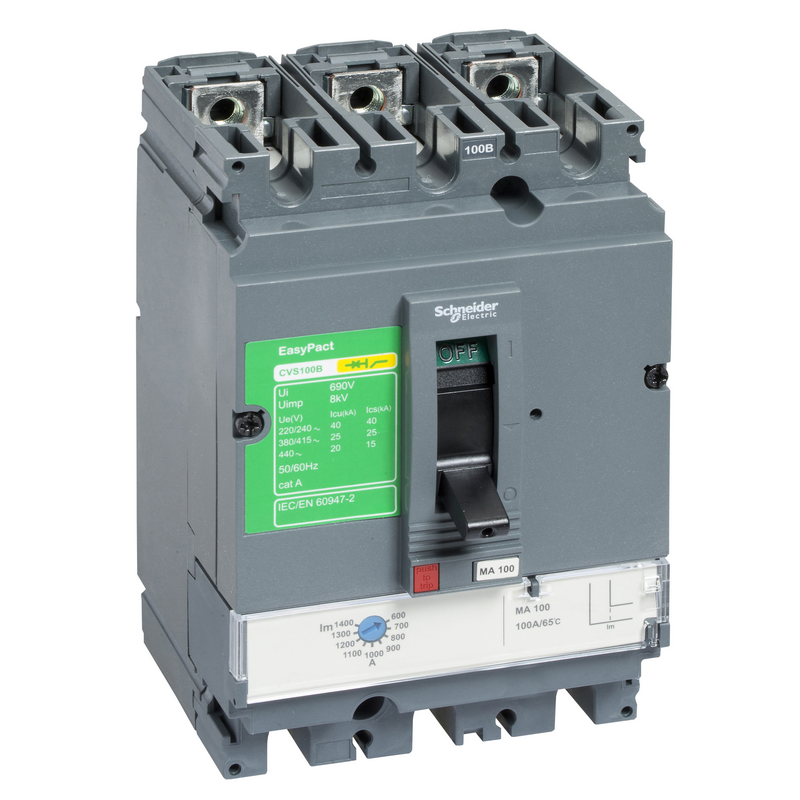 施耐德 CVS交流塑壳配电保护断路器 CVS100B TM50D 3P3D(3P)固定式前接线