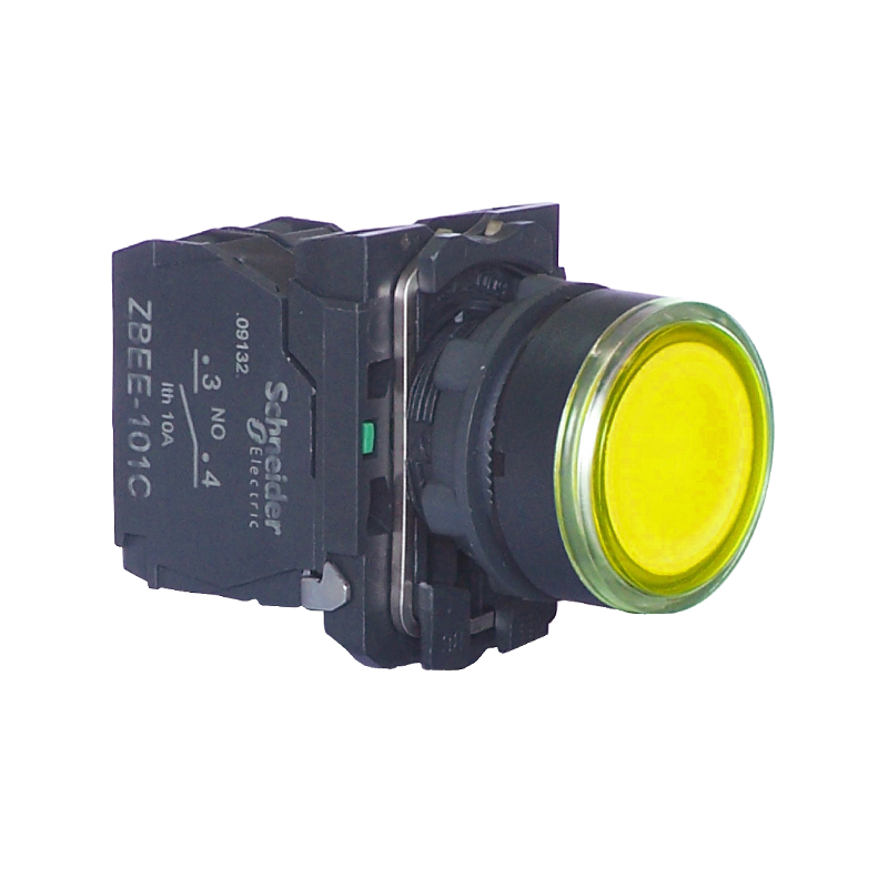 施耐德 国产XB5AW塑料平头带灯按钮 XB5AW35M1C=ZB5AW353C+ZB5AW0M51C