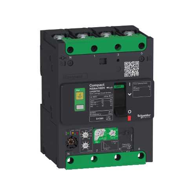 施耐德 NSXm 塑壳漏电保护断路器 VIGINSXM160F MIC4.1(ELCB) 160A 4P4D 固定式 接线片/母排连接器