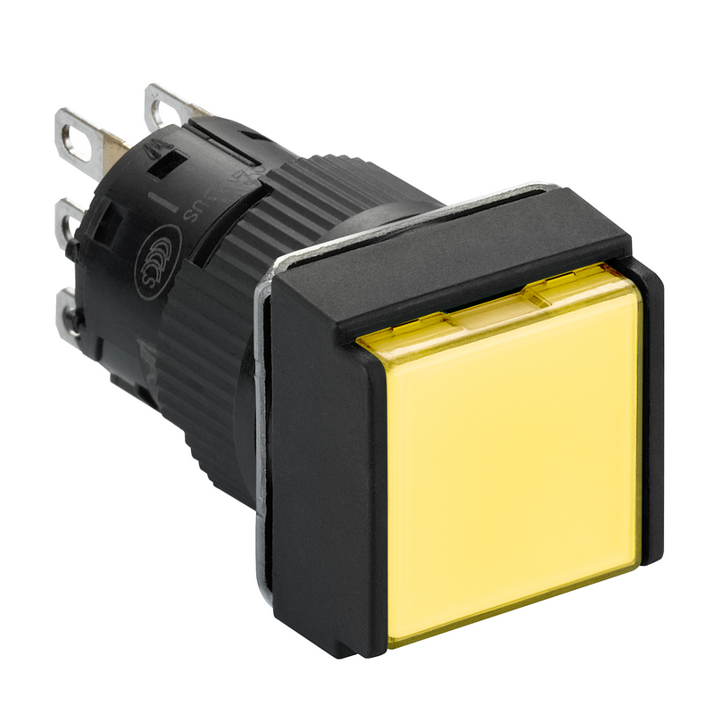 施耐德 国产XB6ECF塑料一体式方形自锁定带灯按钮 XB6ECF5B1F