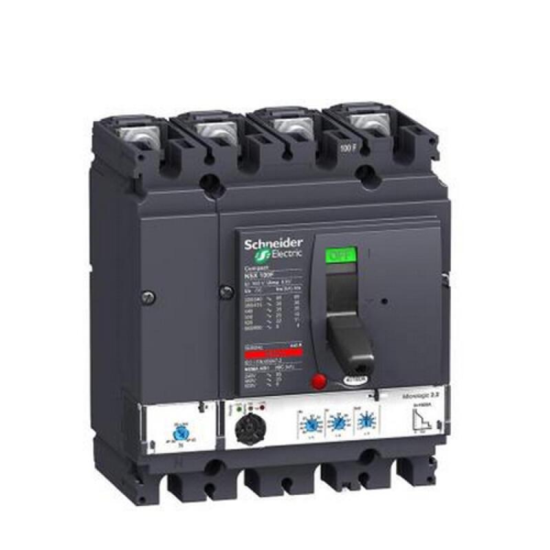 施耐德 NSX AC塑壳配电保护断路器 NSX160H MIC5.2A 100A 4P4D (4P) 电操 AC380V 固定式前接线