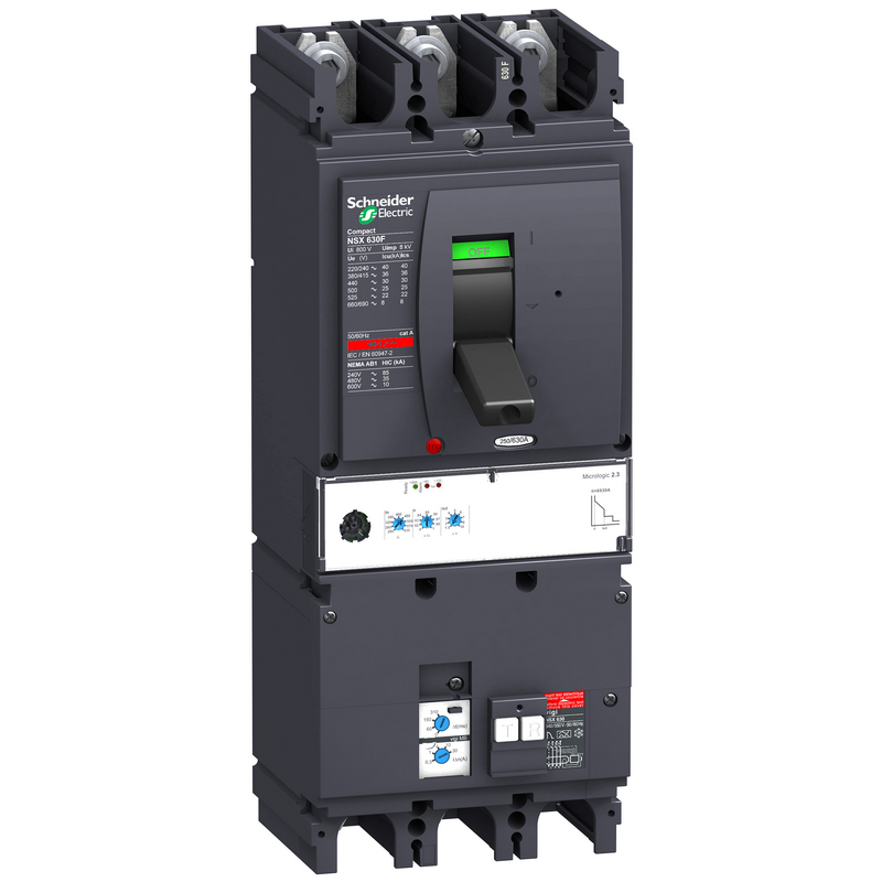 施耐德 NSX塑壳漏电保护断路器 VIGINSX630N 630A MIC2.3 3P3D (3P) 固定式前接线