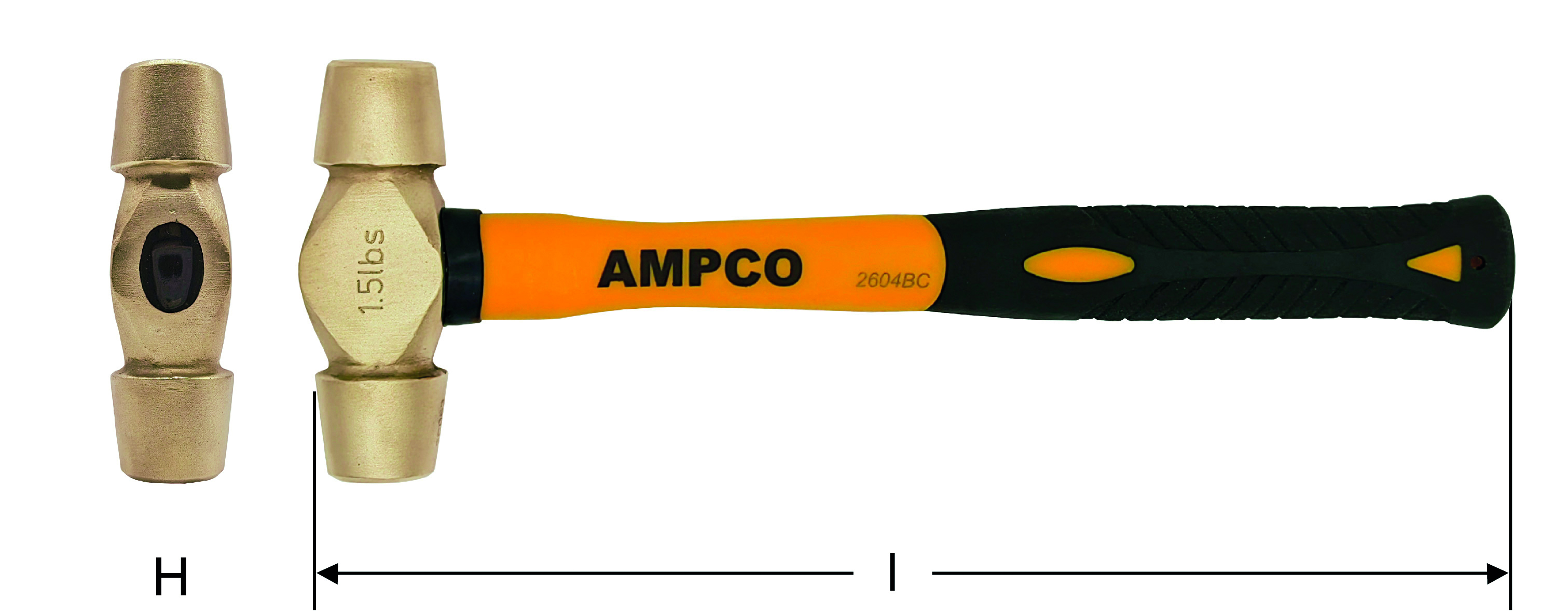 AmpcoSafetyTools/安博科防爆工具 防爆双面钳工锤  铝青铜 FJ0047A