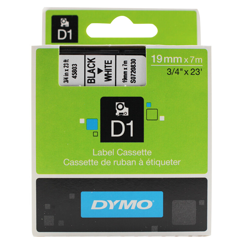 DYMO 商用D1电子标签带 白底/黑字 19mm*7m