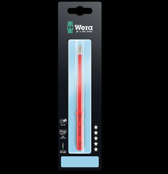 WERA/维拉 不锈钢十字绝缘螺丝刀杆彩色独立包装Kraftform Kompakt VDE 3062 iS PH 2 x 157 mm 05006581001