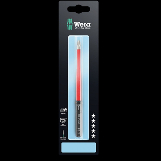 WERA/维拉 不锈钢穿心米字绝缘螺丝刀杆彩色独立包装Kraftform Kompakt VDE 3065 iS PZ 2 x 157 05006583001