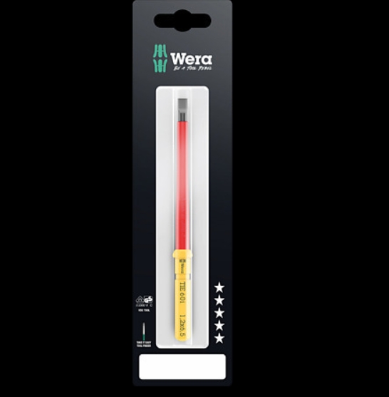 WERA/维拉 一字绝缘螺丝刀杆彩色独立包装Kraftform Kompakt VDE 60 i 1,2x6,5x157 mm TIE SB 05006555001