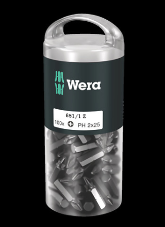 WERA/维拉 851/1 Z PH 2 DIY 100 批头,100 x PH 2x25; 05072441001