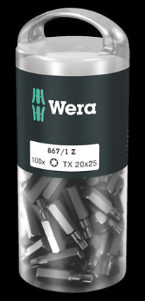 WERA/维拉 867/1 Z TORX TX 40 DIY 100 批头,100 x TX 40x25; 05072452001