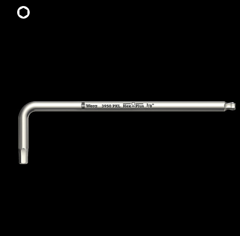 WERA/维拉 950 SPKL 多彩L型内六角扳手，英制，黑化处理 05022638001