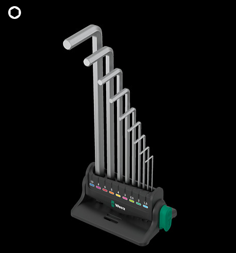 WERA/维拉 内六角扳手组套950/9 Hex-Plus 8 05022102001