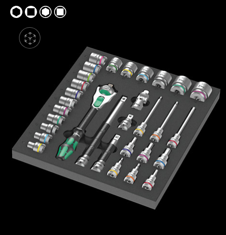 WERA/维拉 用于工具车的托盘组套9722 Foam  8000 C Zyklop 1/2