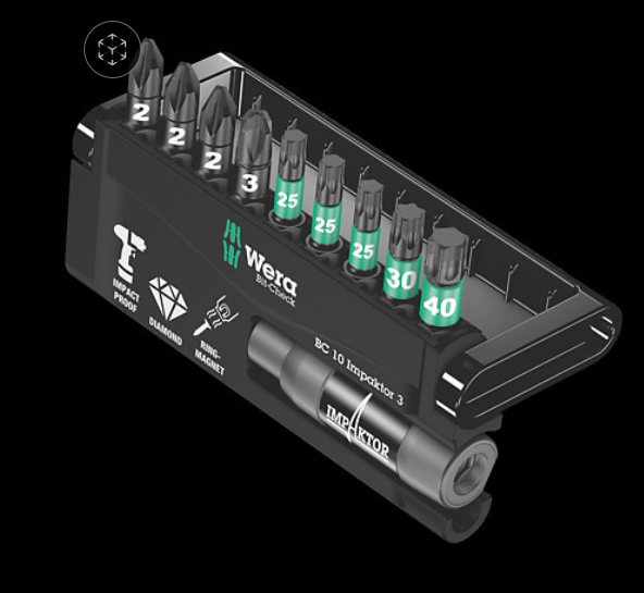 WERA/维拉 8755/67-9/IMP DC Impaktor Bit-Check 批头组套 05057683001