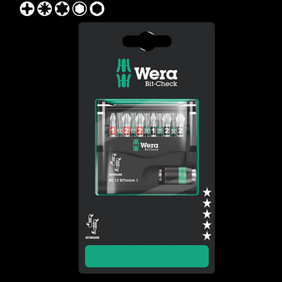 WERA/维拉 Bit-Check 12件抗扭批头套装 1 SB 05136385001