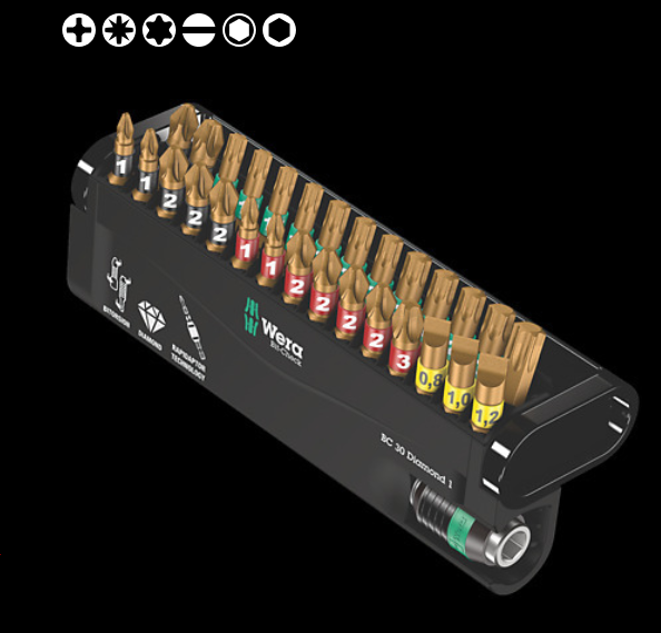 WERA/维拉 Bit-Check 30 Diamond 1 批头套装 05057431001