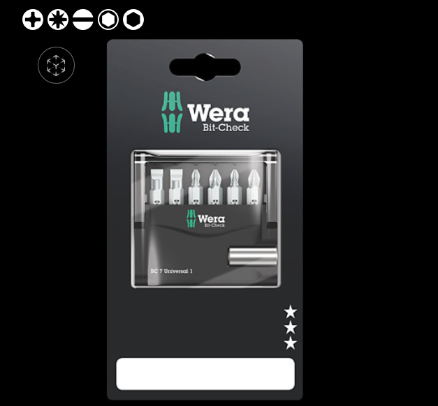 WERA/维拉 Mini-Check SB 批头套装展示 05073406001