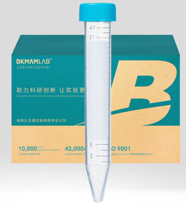 BKMAMLAB/比克曼生物15mL高离心力离心管/螺口尖底/青盖/无菌/无DNA&RNA酶/无热原（USP class Ⅵ）110403086