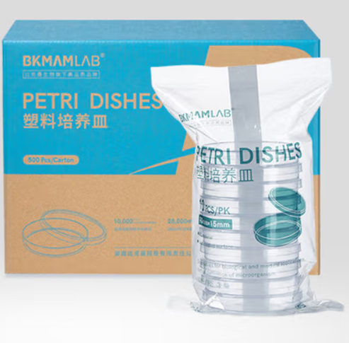 BKMAMLAB/比克曼生物一次性细菌培养皿90*15mm/圆形/辐照无菌/无DNA&RNA酶/无热原/pe包装，12g110301055