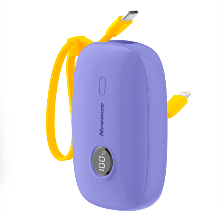 纽曼（Newmine）P188 10000毫安自带线快充数显移动电源 蓝色