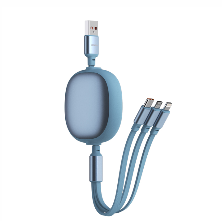 纽曼（Newmine）XS22 三合一伸缩快充线 蓝色