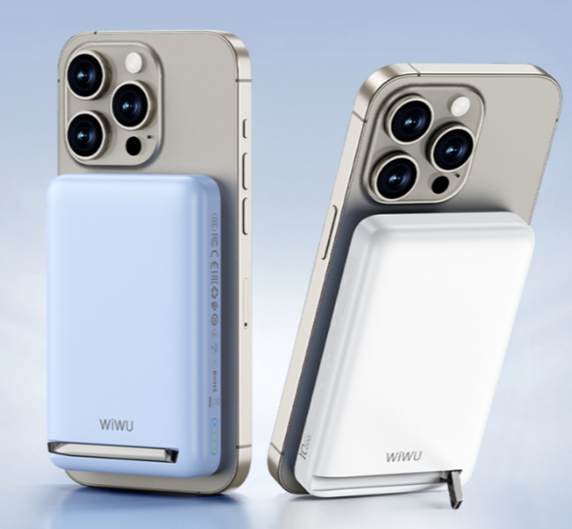 WiWU 小布丁支架磁吸移动电源Wi-P043蓝